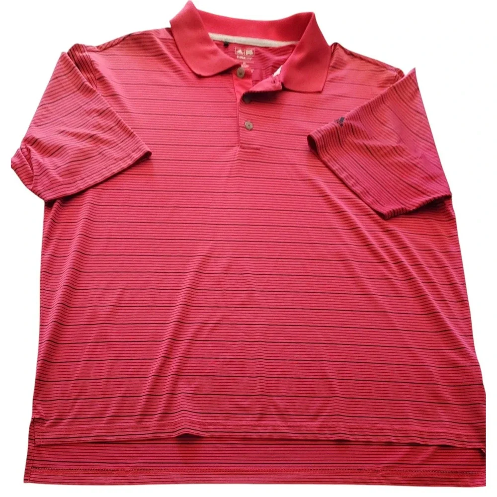 Adidas Climalite Golf‎ Polo Shirt Mens XL Red Black Stretch Casual Country Club